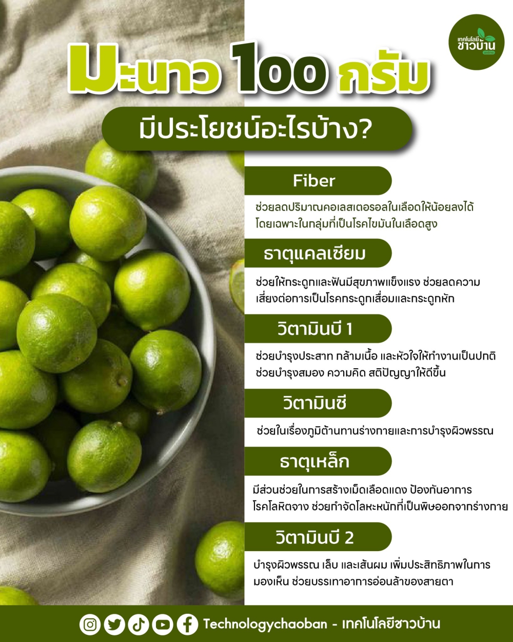 มะนาว 100 กรัม มีประโยชน์อะไรบ้าง