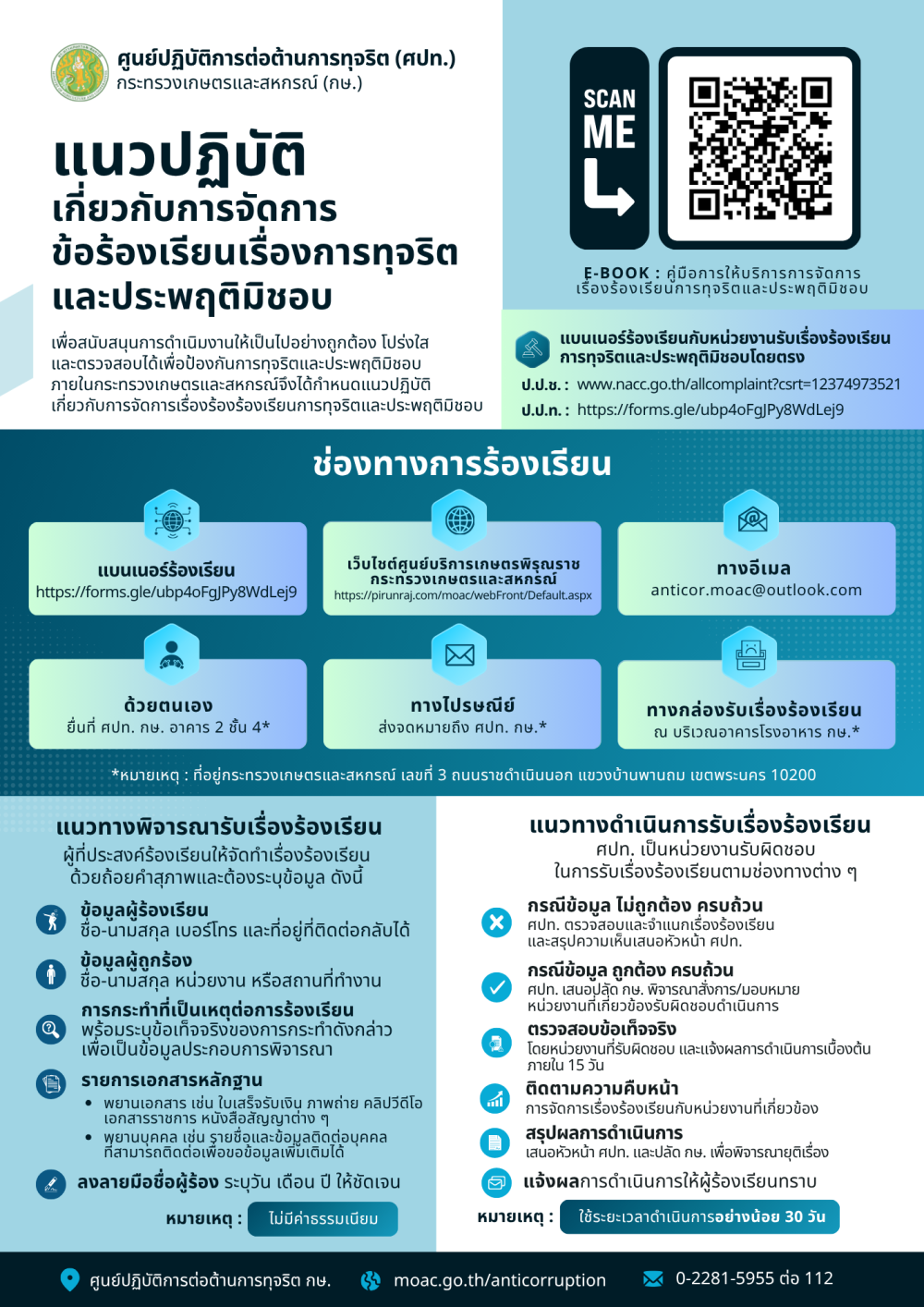 เเนวปฏิบัติเกี่ยวกับการจัดการข้อร้องเรียนเรื่องการทุจริตเเละประพฤติมิชอบ