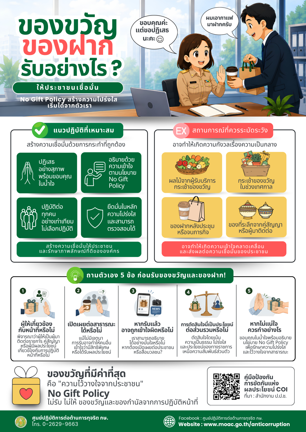 ของขวัญ ของฝาก รับอย่างไร? ให้ประชาชนเชื่อมั่น