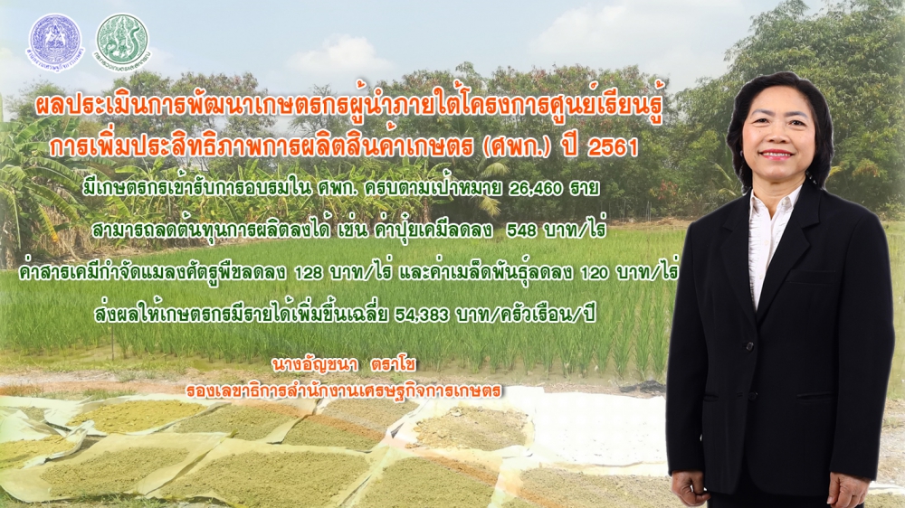โชว์ผลสำเร็จหลักสูตรเกษตรกรผู้นำผ่าน