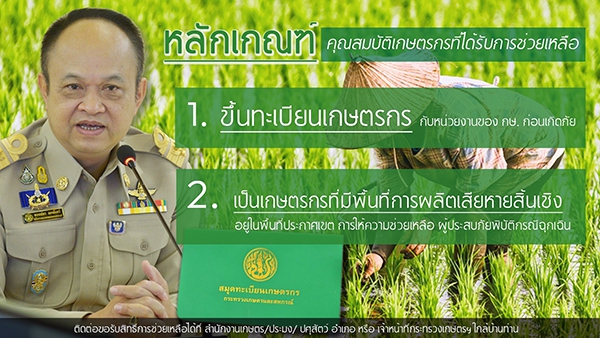 การให้ความช่วยเหลือด้านการเกษตรผู้ประสบภัยพิบัติกรณีฉุกเฉิน