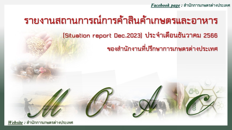 รายงานสถานการณ์การค้าสินค้าเกษตร