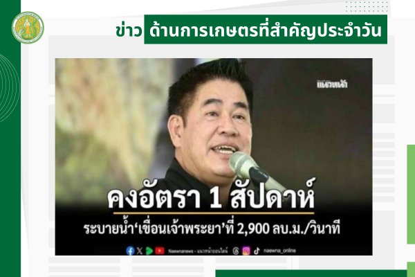 สรุปข่าวด้านการเกษตรที่สำคัญประจำวันที่