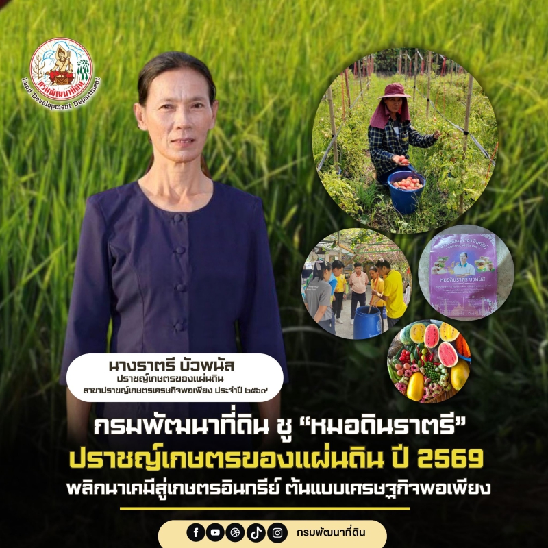 กรมพัฒนาที่ดินชู“หมอดินราตรี”ปราชญ์เกษตรของแผ่นดิน