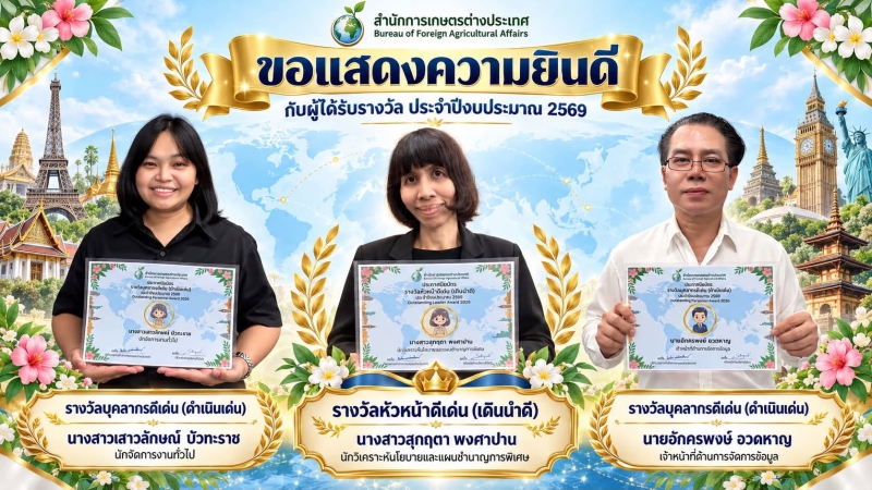 ประชาสัมพันธ์ผลการคัดเลือกบุคลากรผู้มีผลงานดีเด่นและเป็นแบบอย่างที่ดีขององค์กร
